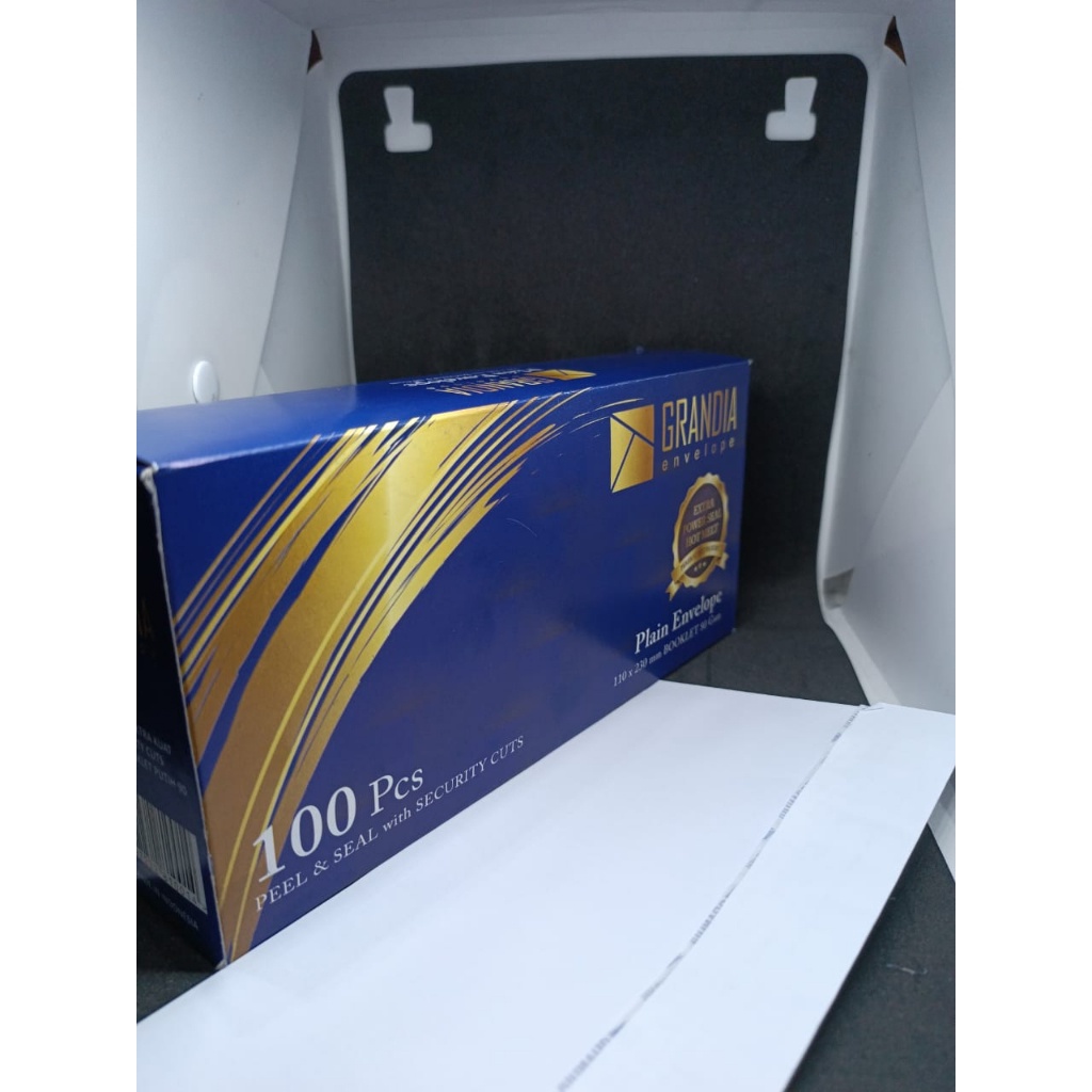 

AMPLOP GRANDIA 90 BERLEM WARNA PUTIH POLOS 1 PAK ISI 100 PCS