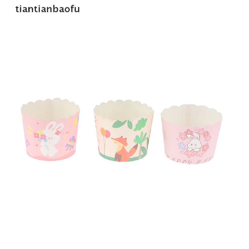 [tiantianbaofu] 50pcs Cupcake Paper Cup Muffin Cake Cup Untuk Pesta Pernikahan Pembungkus Kue Case Butik