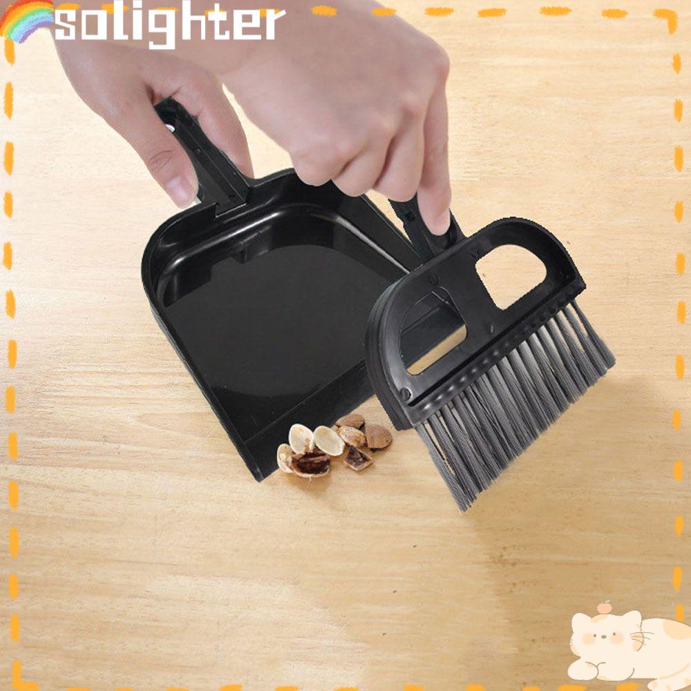 Solighter Sapu Pengki Set Lucu Tekan-Alatan Desktop Manual sweeper