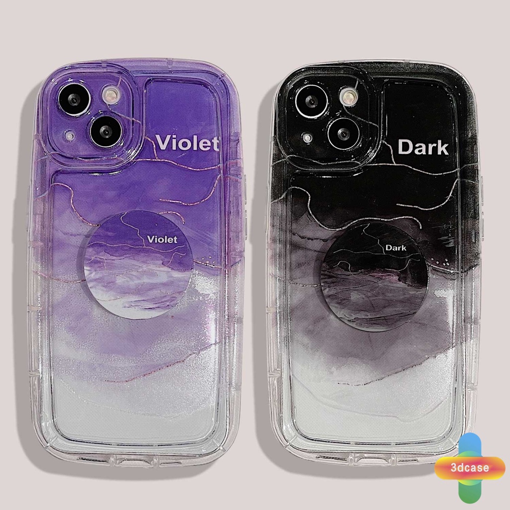 Compatible For Case IPhone XR 11 12 13 14 PRO MAX 6 7 6S 8 14 Plus X XS MAX 11 12 13 Se 2020 6SPlus 7Plus 6Plus 8Plus 14Plus XSMAX Ins Watercolor Gradient Violet Soap Case With Stand