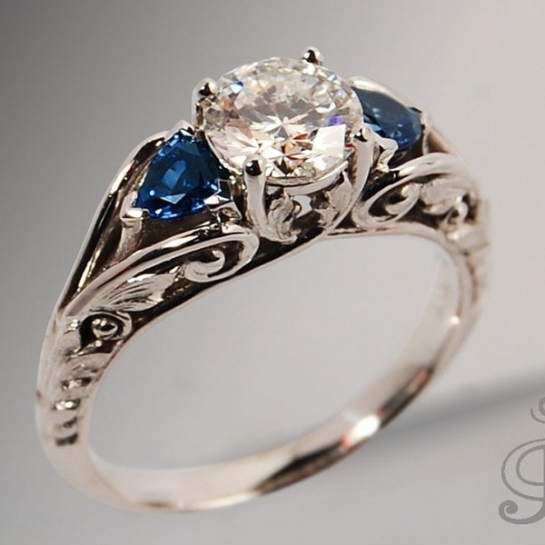 Goldkingdom Aksesoris Perhiasan Fashion Ready Stock Perhiasan Cincin Pertunangan Safir Eropa Dan Amerika