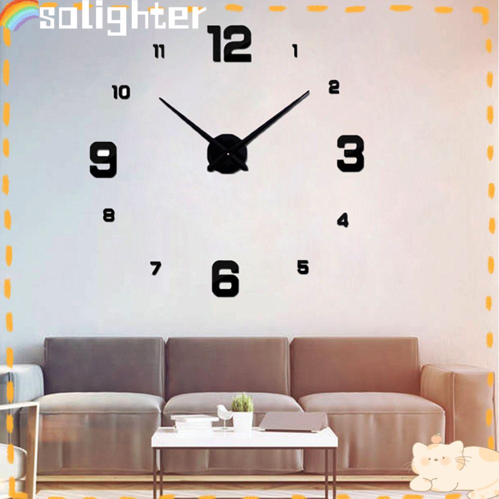 Solighter Jam Dinding DIY Dekorasi Rumah Ruang Tamu Akrilik Quartz Horloge