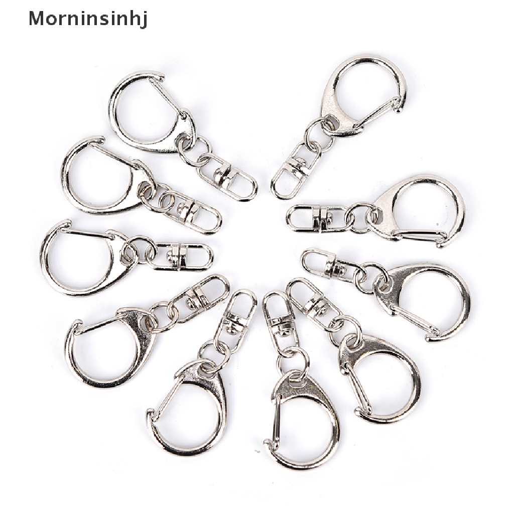 Mornin 10 Pcs DIY Dipoles Perak Keyring Keychain Split Ring Pendek Rantai Key Rings id