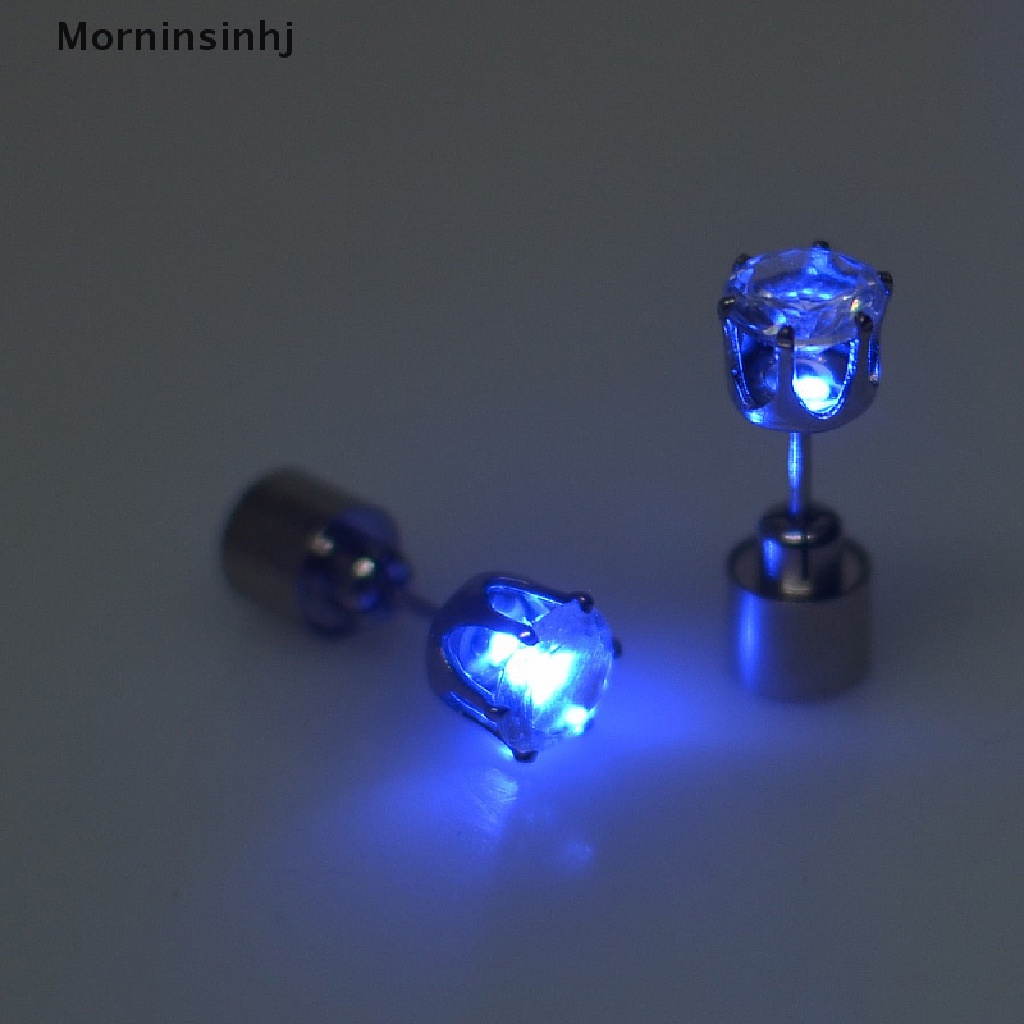 Mornin 1Pc Lampu Kedip Anting Pejantan Lampu LED Stud Earring Bar Klub Malam KTV Perhiasan id