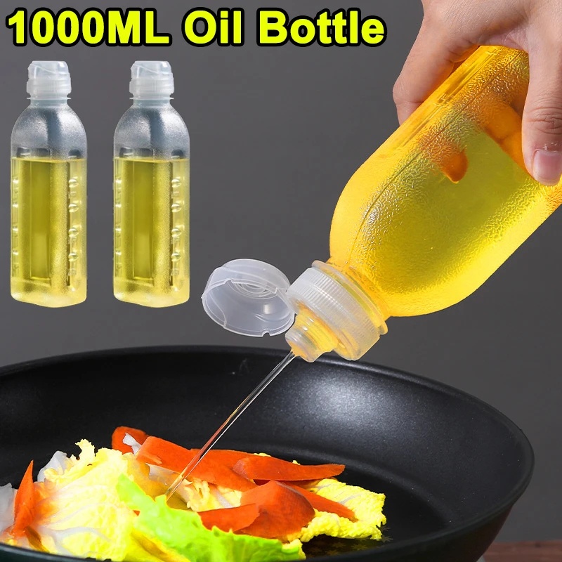 Botol Remas Minyak Plastik 1000ml/Pot Tanaman Penyiraman Saus Terhadap Bocor Botol Kecap Minyak