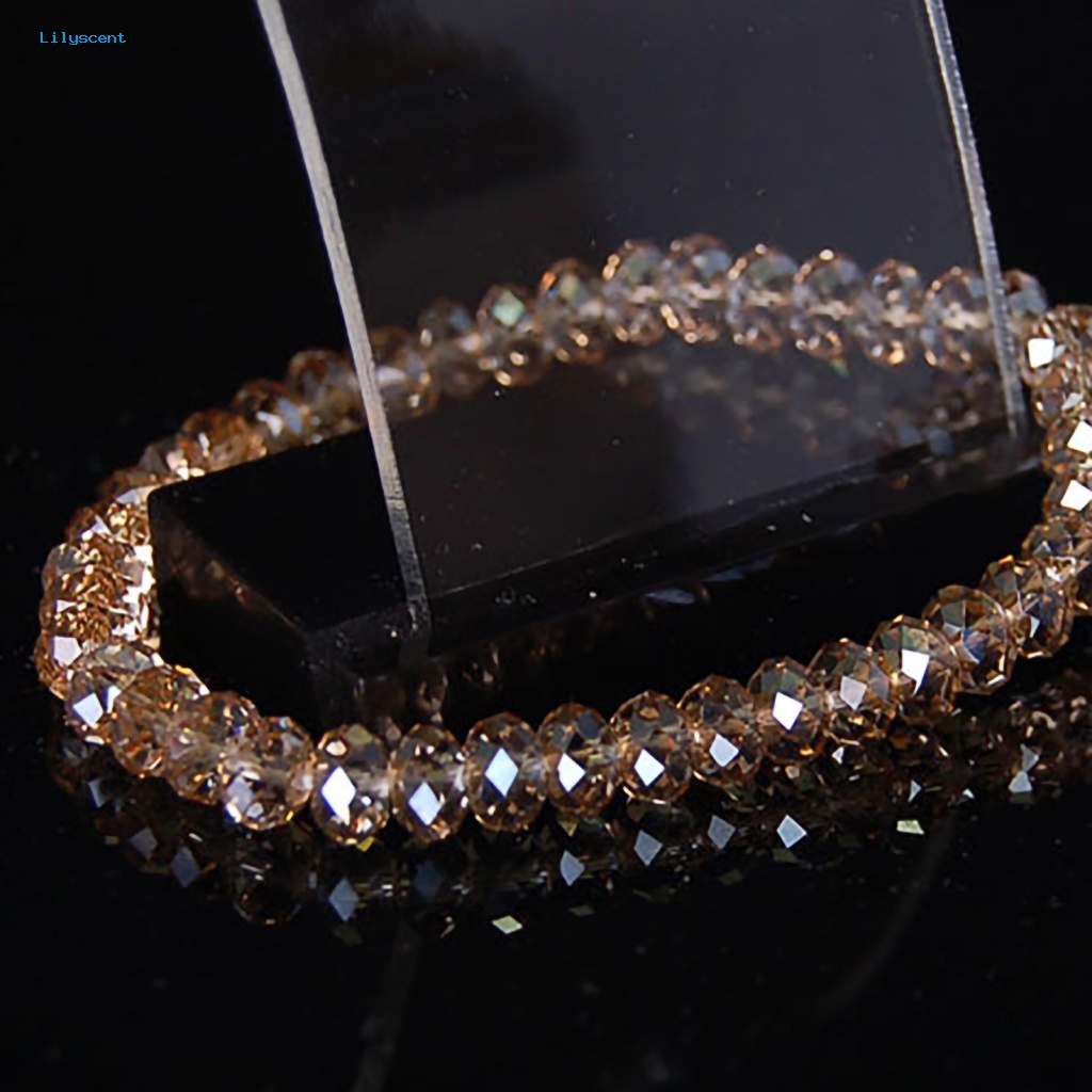 Lilyscent Alloy Bangle Untuk Belanja Wanita Elastis Shiny Bead Bracelet Bangle Indah