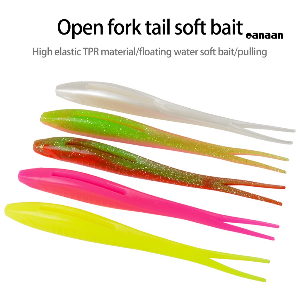 Cnn-3pcs 17cm/16g Soft Lure Elastisitas Tinggi Tahan Gigit Menggoda Simulasi Besar Bercabang Ekor Mengambang Umpan Memancing Aksesoris