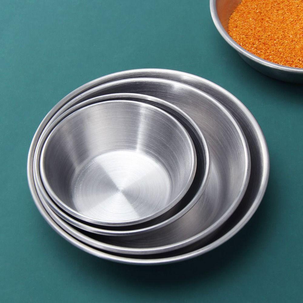 [Elegan] Sauce Cup Stainless Steel Barbecue Celup Restoran Sushi Vinegar Dishes Piring Piring Appetizer Disc