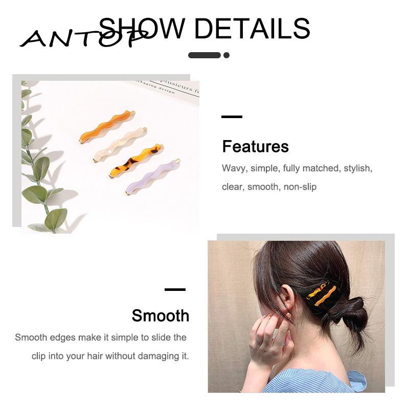 [Antop Termurah] Asetat Alloy Bobby Pin Wavy Poni Klip Samping Jepit Rambut Simple Serbaguna