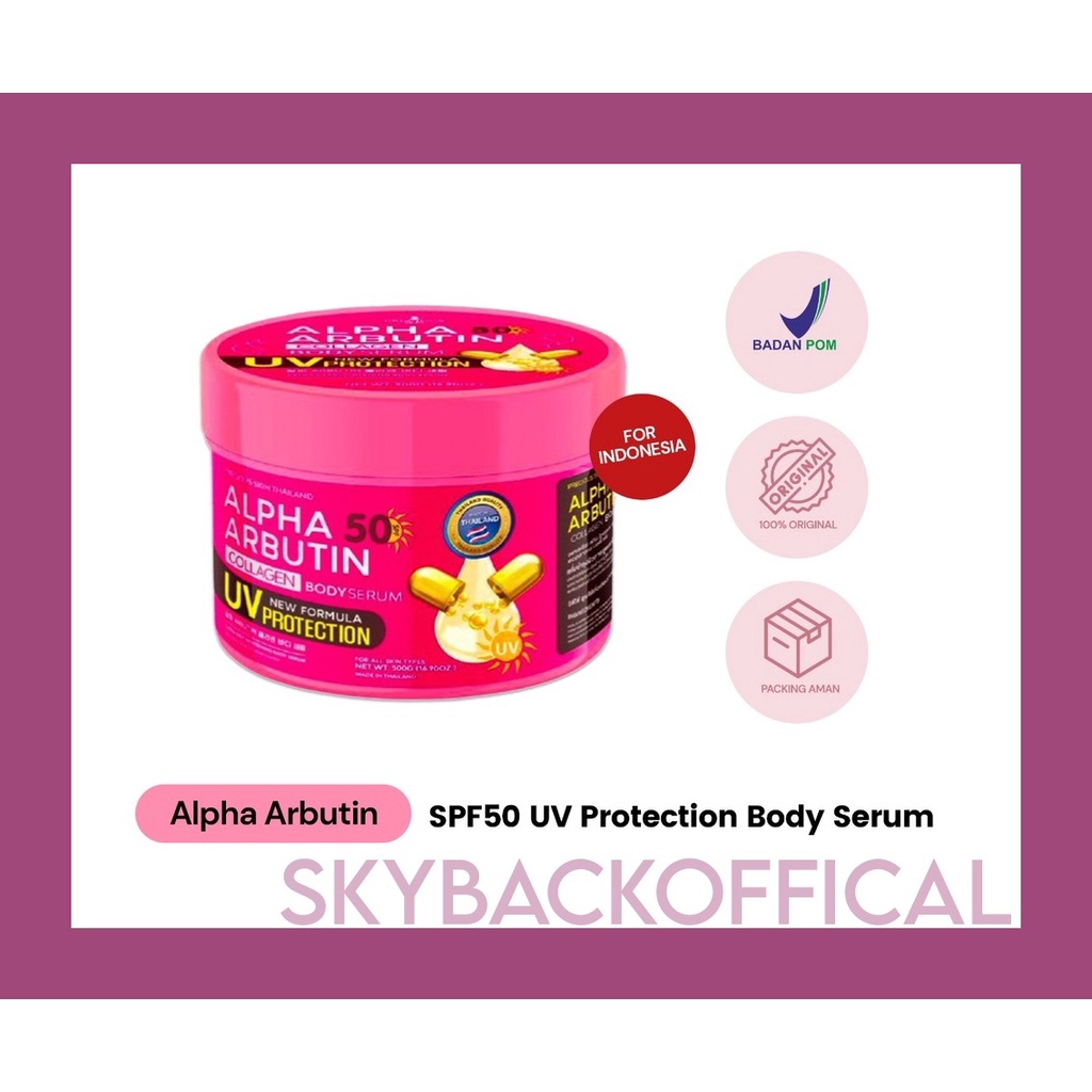 Precious Skin Thailand Alpha Arbutin SPF50 UV Protection Collagen Body Serum Serum Badan