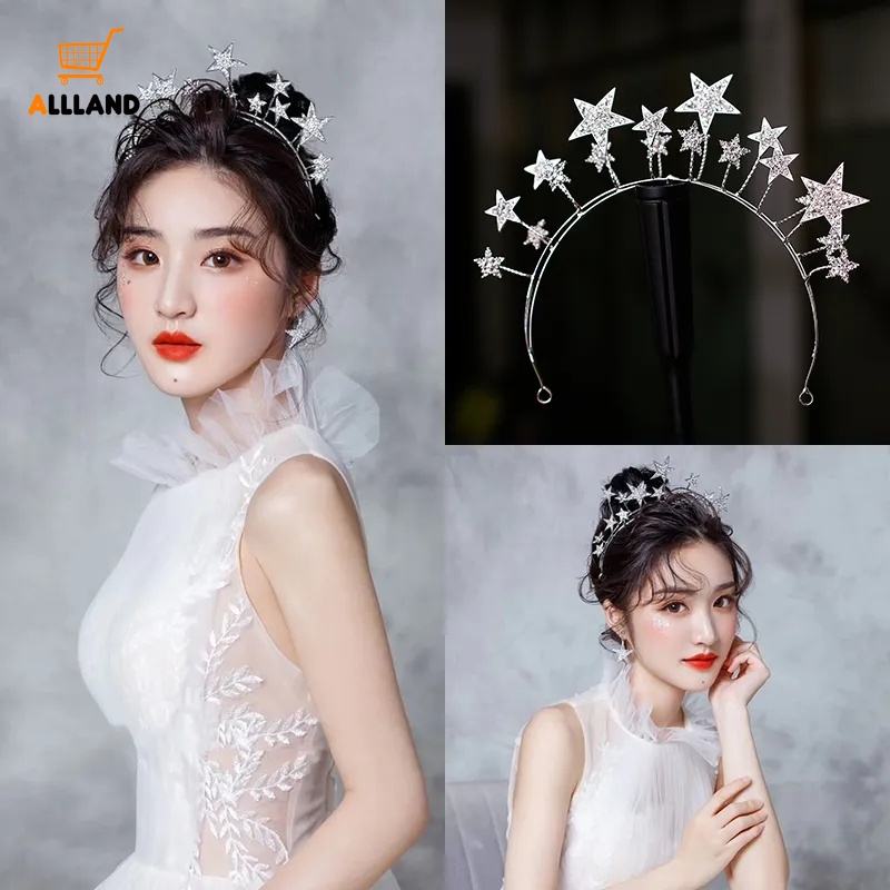 Fairy Shiny Crystal Star Headband/Fashion Berlian Imitasi Bridal Crown Hair Band/Aksesoris Rambut Wanita Gadis