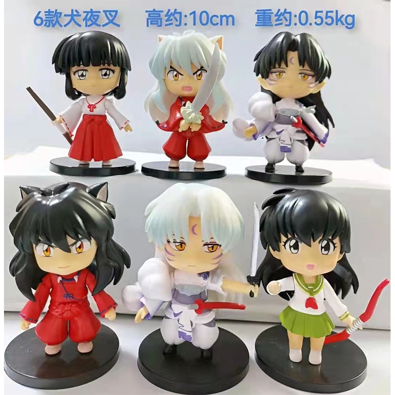 6pcs/set Inuyasha Sesshoumaru Higurashi Kagome Shofo PVC Angka Mainan Mobil Dekorasi Boneka