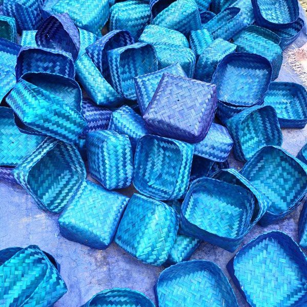 [ Besekraf ] BESEK BAMBU WARNA BIRU UKURAN 20X20X8