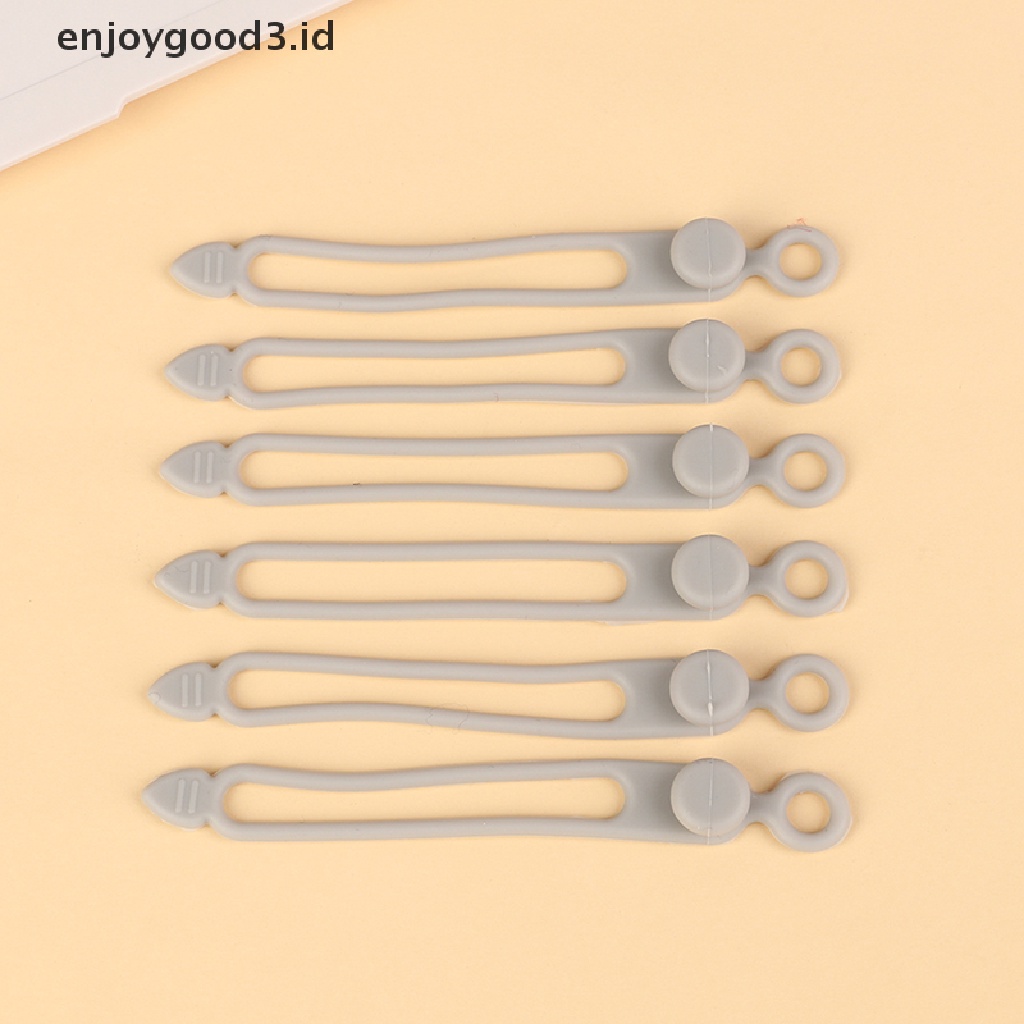 [Rready Stock] 1/6Pcs Tali Kabel Silikon Wire Organizer Reusable Fastening Cable Ties (ID)