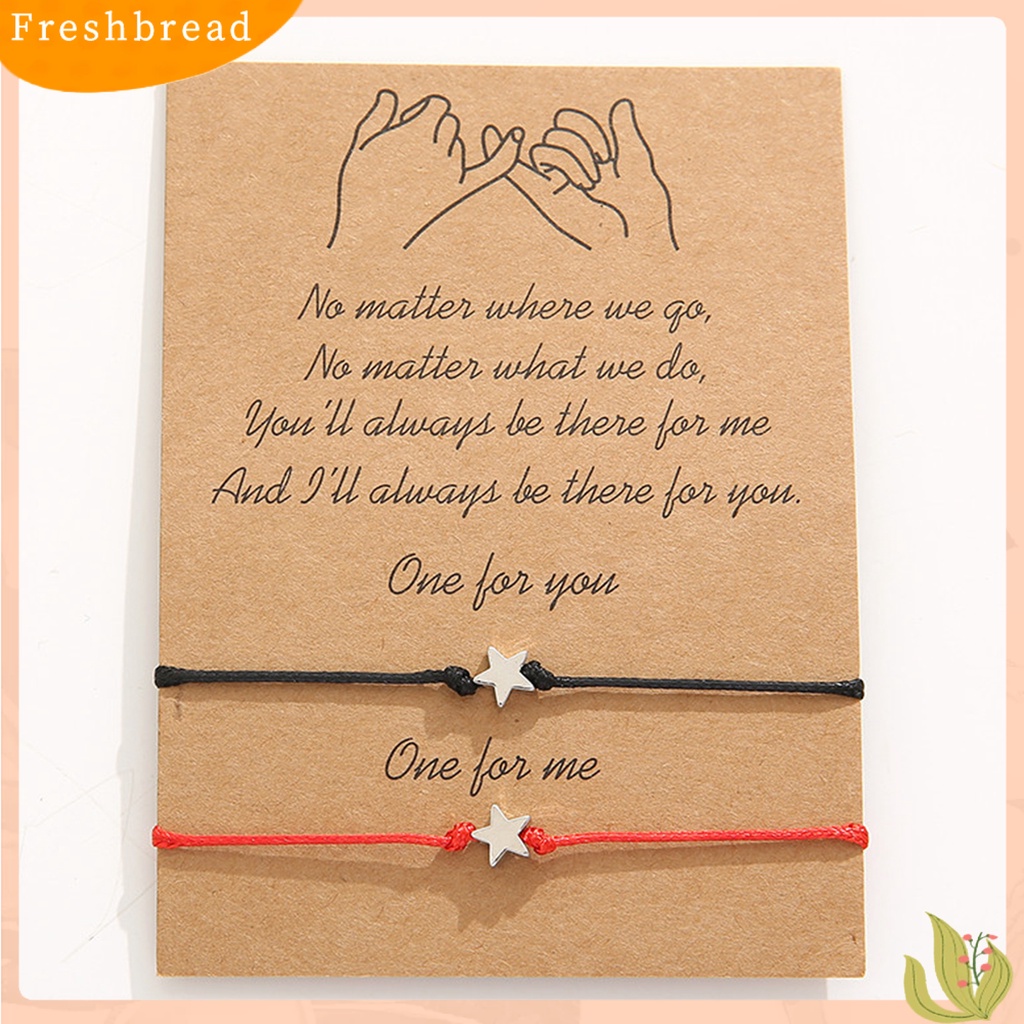 &lt; Freshbread &gt; 2Pcs Gelang Charm Gelang Pasangan Bahan Alloy Anti Pecah Mata Dengan Liontin Bintang Untuk Wanita