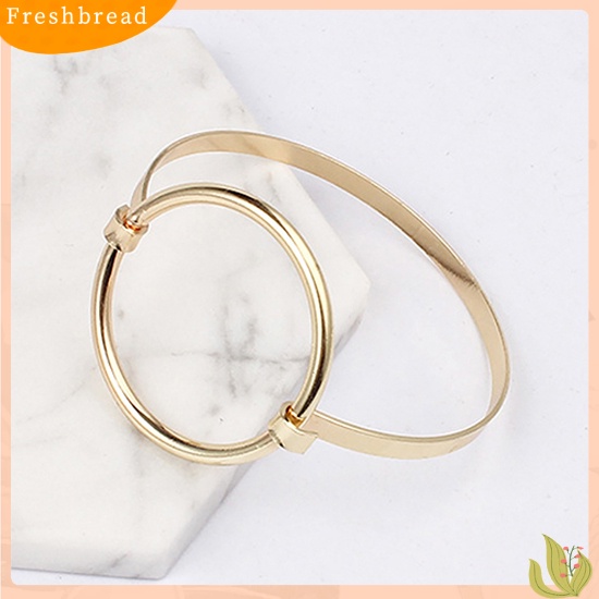 &lt; Freshbread &gt; Wanita Fashion Elegan Desain Sederhana Hoop Besar Bangle Cuff Gelang Perhiasan Hadiah