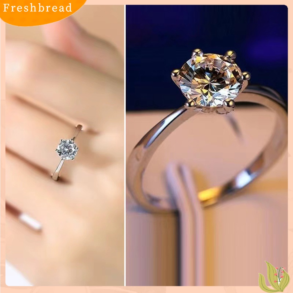 &lt; Freshbread &gt; Wanita Cincin Dipoles Tinggi Geometris Bersinar Berlian Imitasi Unfading Dekorasi Kilau Terang Lady Janji Pernikahan Band Cincin Wanita Perhiasan