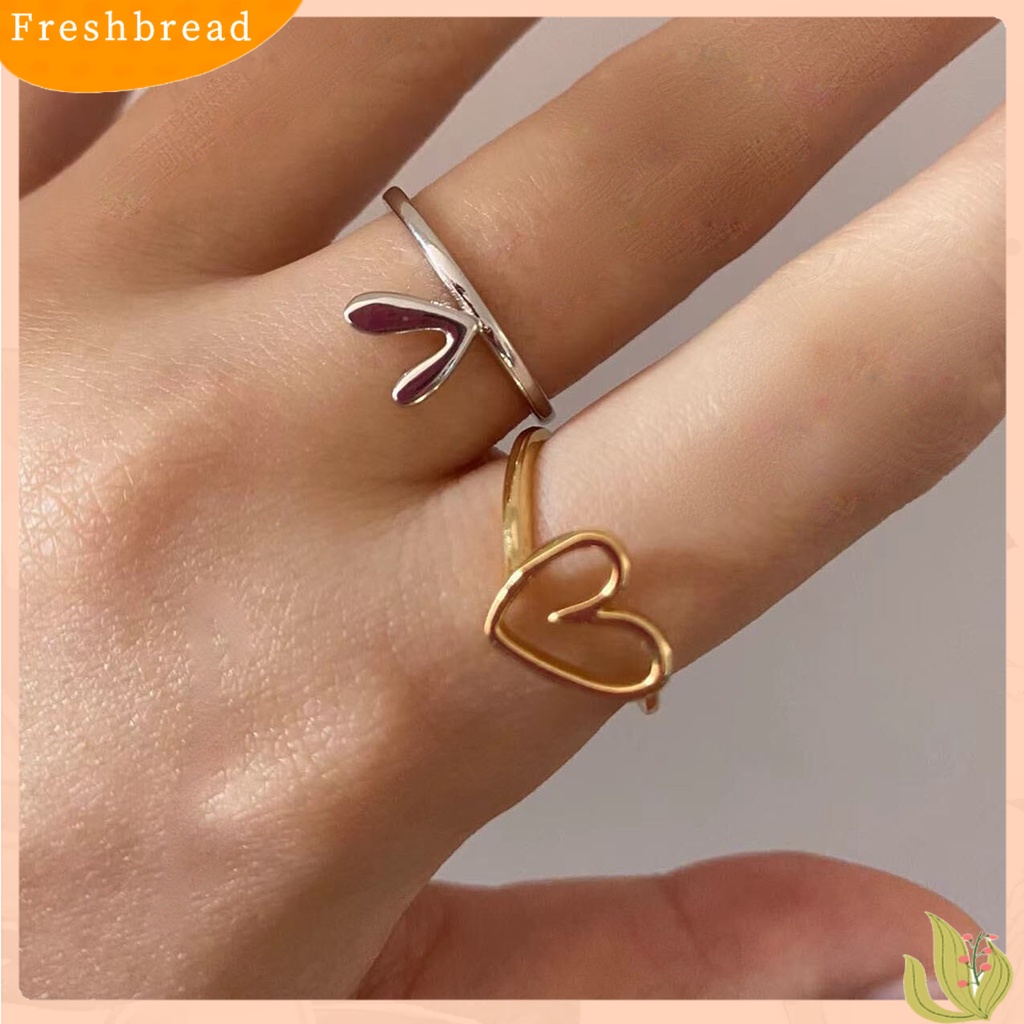 &lt; Freshbread &gt; 1set Wanita Cincin Dengan Kartu Ucapan Kepribadian Tidak Teratur Hadiah Hari Ibu Berongga Cinta Hati Jari Cincin Perhiasan Fashion