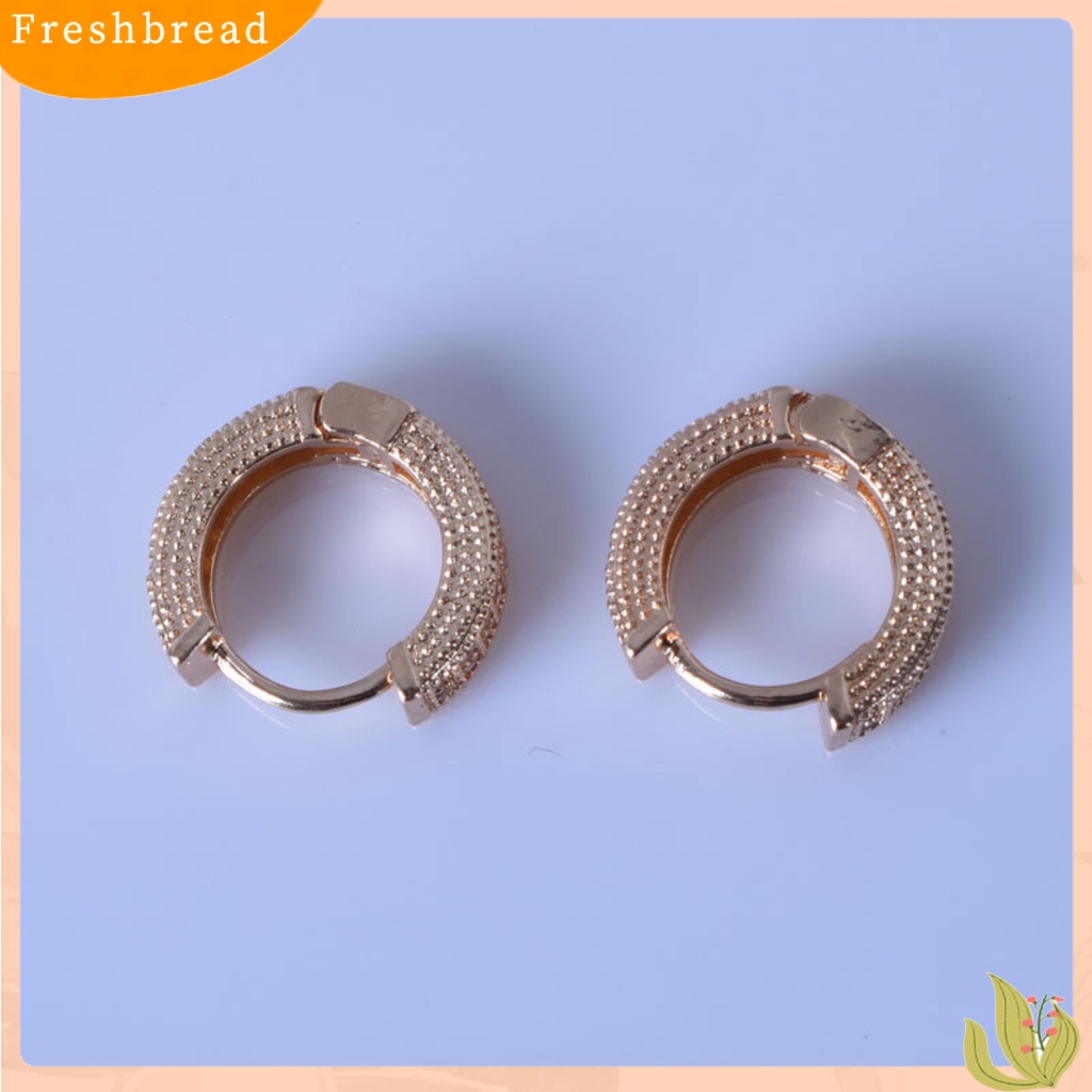 &lt; Freshbread &gt; Wanita Berlian Imitasi Penuh Hias Cubic Zirconia Ear Stud Earrings Perhiasan Aksesori