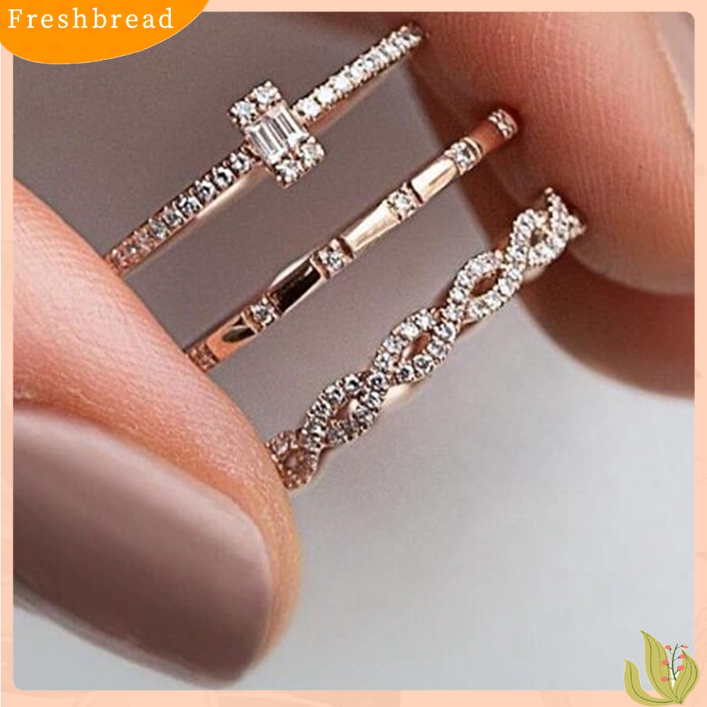 &lt; Freshbread &gt; 3Pcs/Set Ring Kit Hias Minimalis Set Cincin Jari Individualitas Khas Untuk Pakaian Sehari-Hari