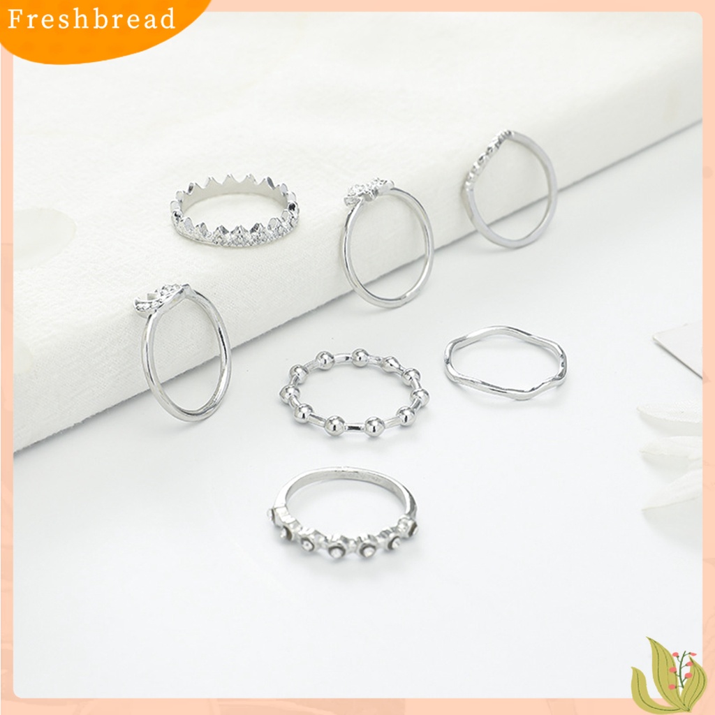 &lt; Freshbread &gt; 7Pcs Wanita Cincin Geometris Berlian Imitasi Mengkilap Hias Berkilau Semua Pertandingan Dekorasi Hadiah Ulang Tahun Wanita Bintang Bulan Jari Cincin Perhiasan Pesta Untuk Pacaran