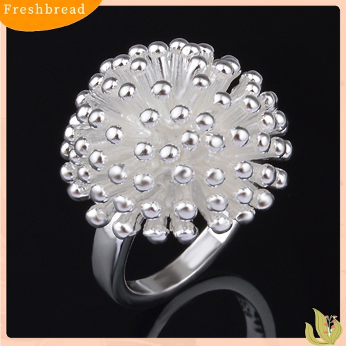 &lt; Freshbread &gt; Fashion Wanita Perak Berlapis Bekerja Pola Daisy Cincin Hadiah Perhiasan Pernikahan