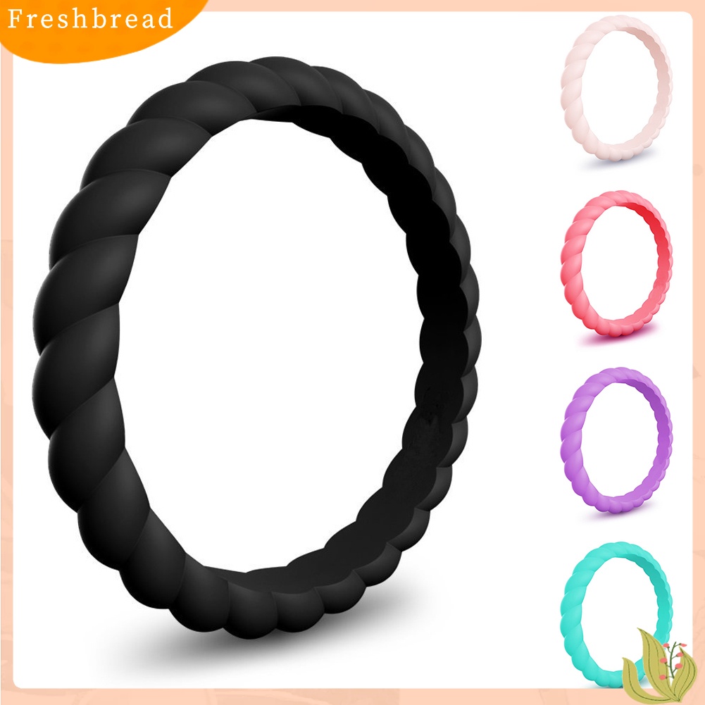 &lt; Freshbread &gt; 1Pc Fashion Hadiah Unisex Olahraga Kebugaran Gym Fleksibel Silikon Twist Ring Band