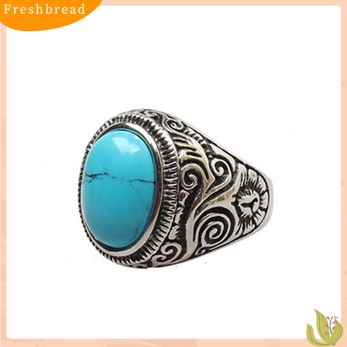 &lt; Freshbread &gt; Cincin Pita Ukir Stainless Steel Klasik Gaya Vintage Klasik Pria