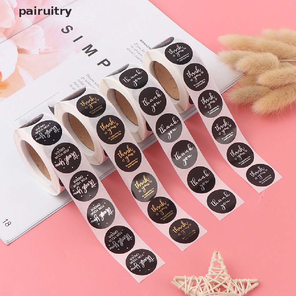 Prt 500Pcs/roll Stiker Label Perekat Thank You Untuk Scrapbooking Cupcakes Dekor PRT