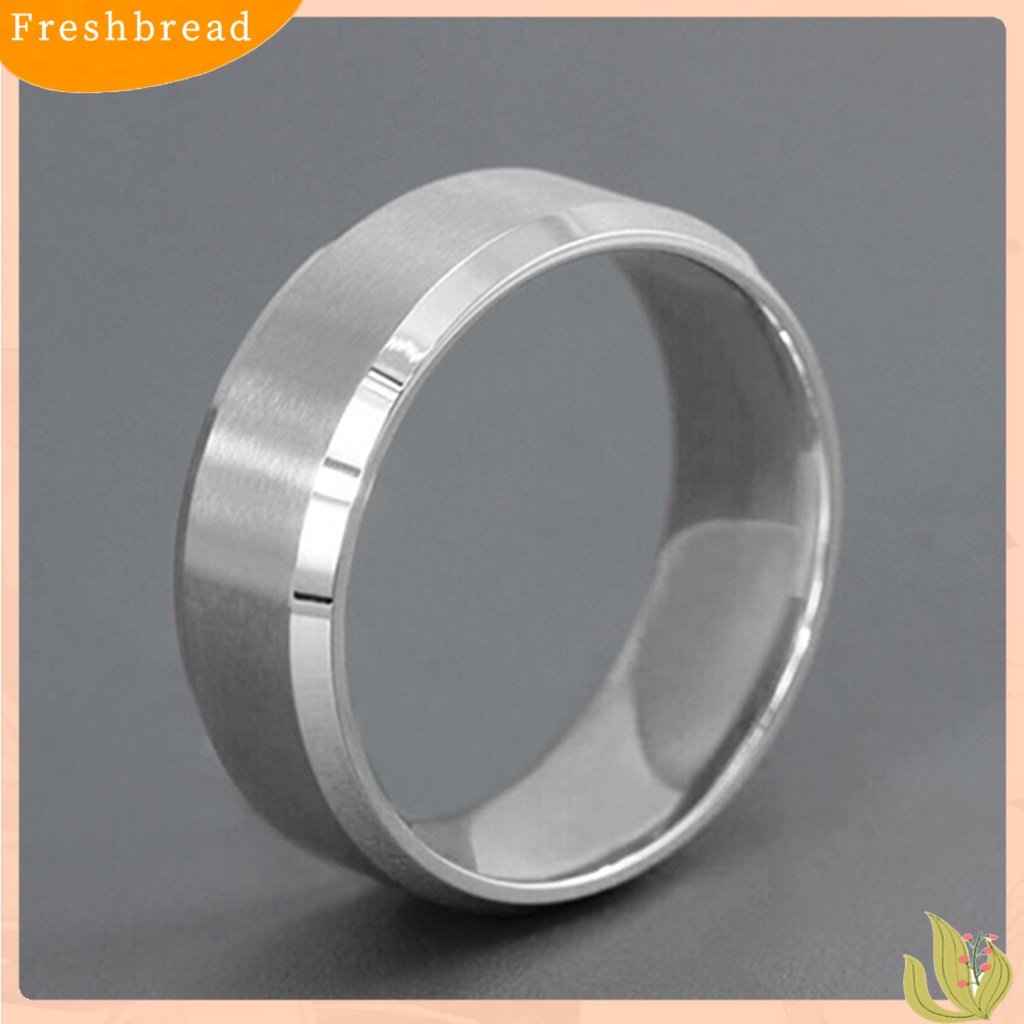 &lt; Freshbread &gt; Cincin Punk Keren Nyaman Dipakai Cincin Pita Lebar Baja Titanium Kreatif Sederhana Untuk Cocktail Bar Club