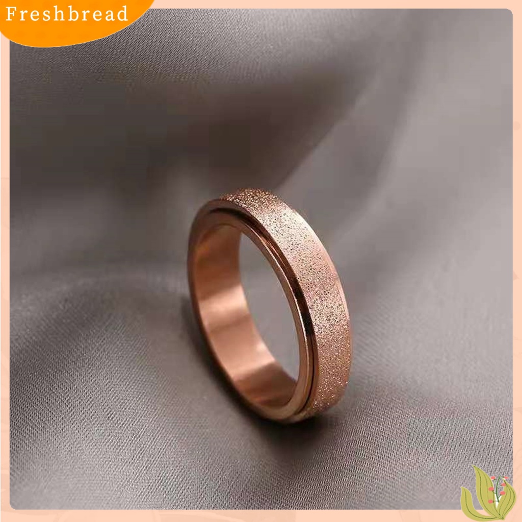 &lt; Freshbread &gt; Spinner Cincin Unisex Populer Penghilang Stress Sand Blast Finish Anti-Kecemasan Gelisah Ring Band Untuk Gaun Harian