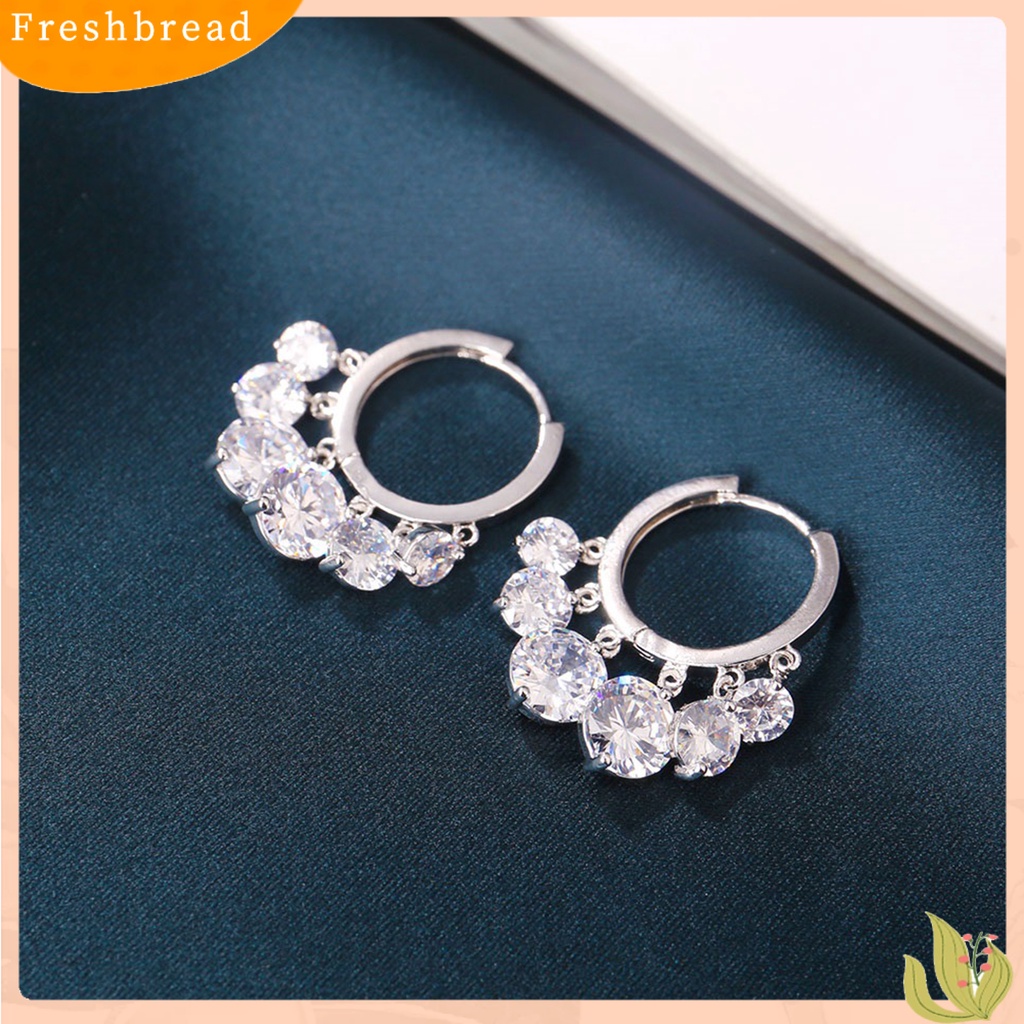 &lt; Freshbread &gt; 1pasang Anting Hoop Anting Tusuk Mata Tahan Korosi Alloy Cermin Poles Menjuntai Earrings Perlengkapan Perhiasan Untuk Perempuan