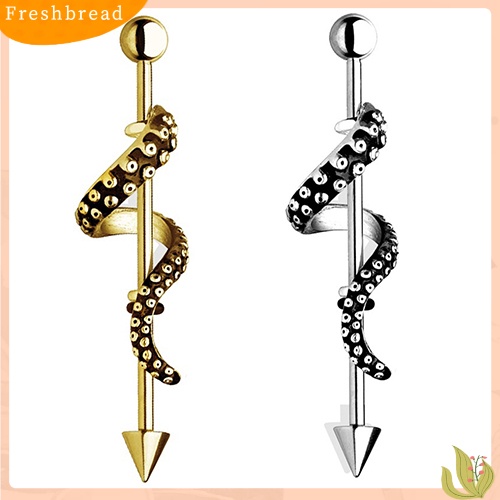 &lt; Freshbread &gt; 1Pc Pria Wanita Arrow Punk Barbel Dibungkus Gurita Tentacle Anting Tindik Tubuh