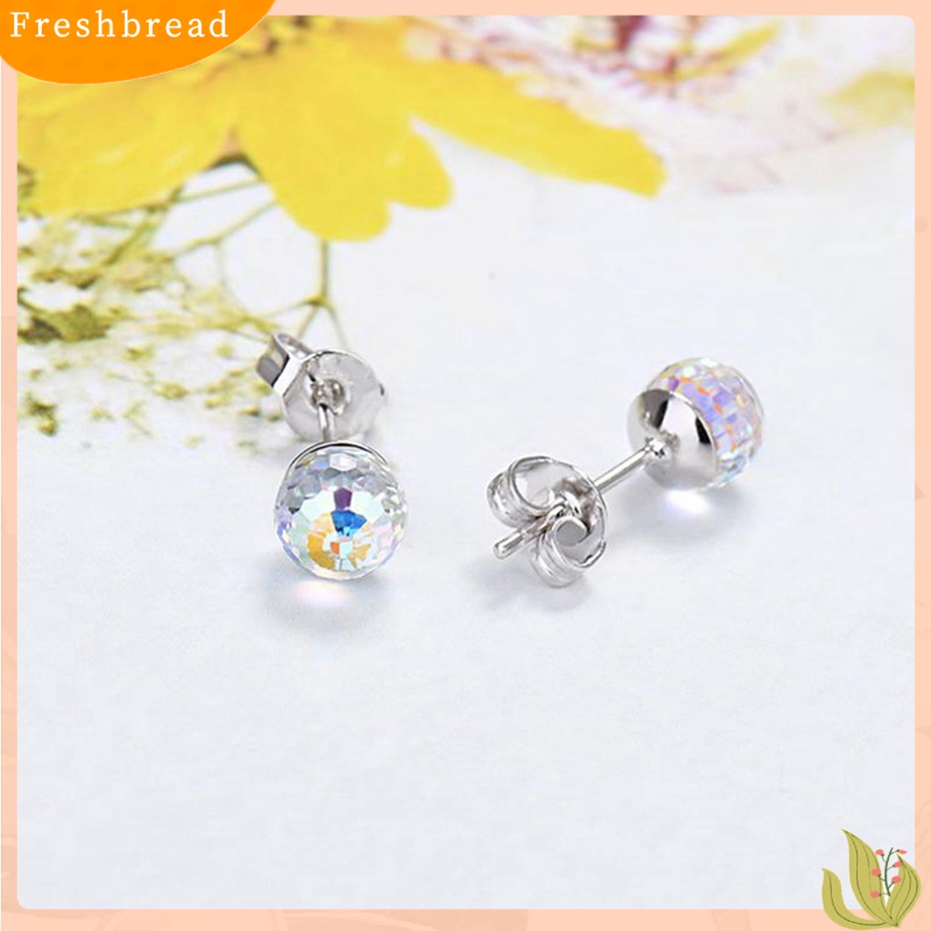 &lt; Freshbread &gt; Fashion Wanita Desain Bola Kristal Imitasi Ear Stud Earrings Perhiasan Hadiah Aksesori