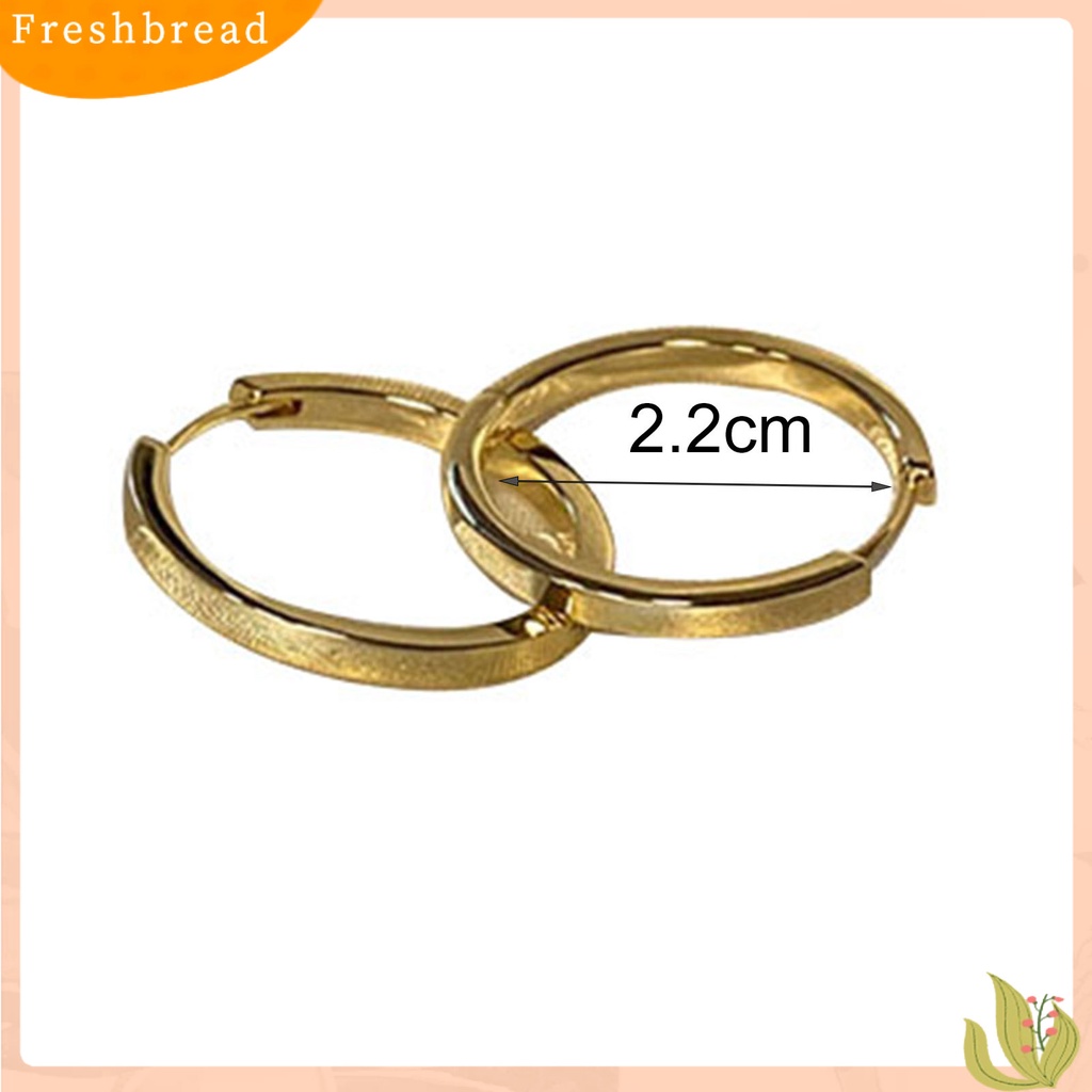 &lt; Freshbread &gt; 1pasang Wanita Anting Hoop Bulat Permukaan Halus Perhiasan Indah Fashion Penampilan Lingkaran Anting-Anting Perhiasan Aksesoris