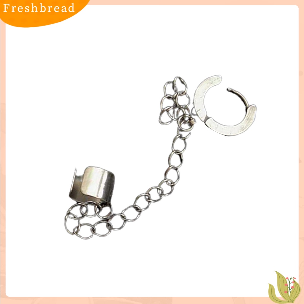 &lt; Freshbread &gt; 1Pc Lingkaran Rantai Panjang Klip Telinga Bahan Titanium Steel Anting Klip Tindik Tanpa Tindik Untuk Kehidupan Sehari-Hari