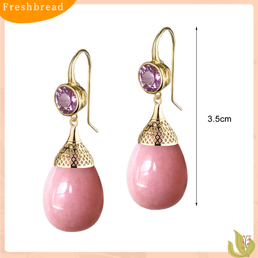 &lt; Freshbread &gt; 1pasang Wanita Drop Earrings High-end Simetris Transparan Bentuk Tetesan Air Retro Menjuntai Anting Perhiasan Pernikahan