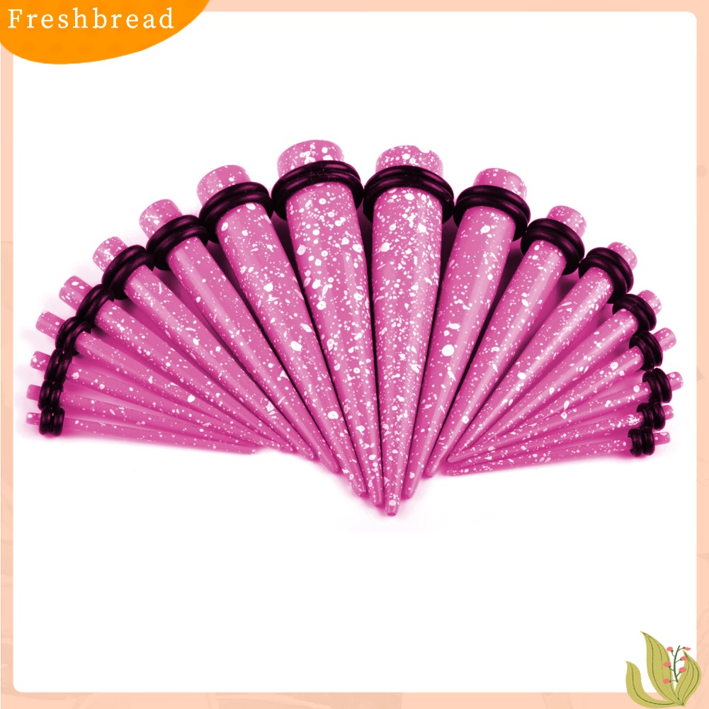 &lt; Freshbread &gt; 18Pcs Unisex Acrylic Gauge Ear Stretcher Taper Expander Spike Piercing Perhiasan