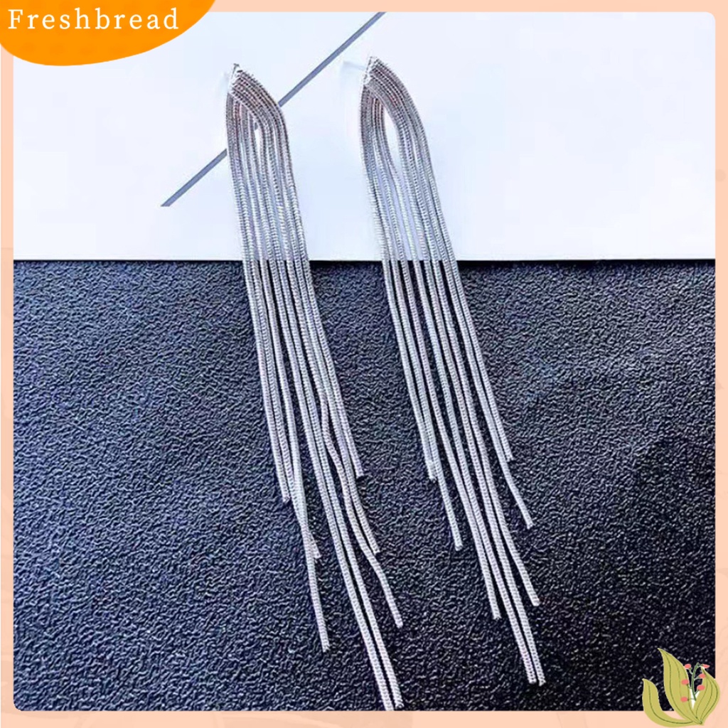 &lt; Freshbread &gt; 1pasang Anting Menjuntai Elegan Hypoallergenic Minimalis Temperamen High Gloss Hadiah Fashion Perhiasan Bohemian Logam Jumbai Wanita Drop Earrings Untuk Harian