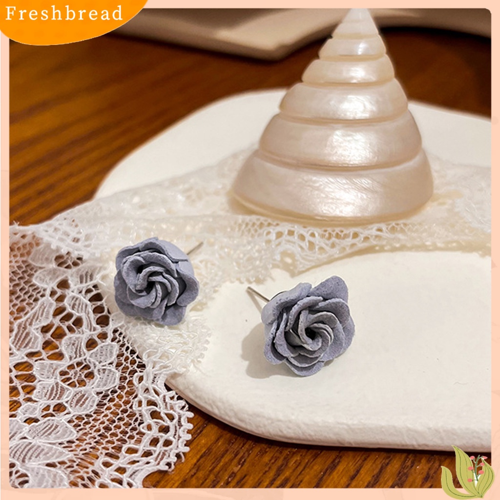 &lt; Freshbread &gt; 1pasang Anting Wanita Gaya Gelap Indah Telinga Dekorasi Kepribadian Biru Enchantress Rose Retro Ear Studs Untuk Pacaran