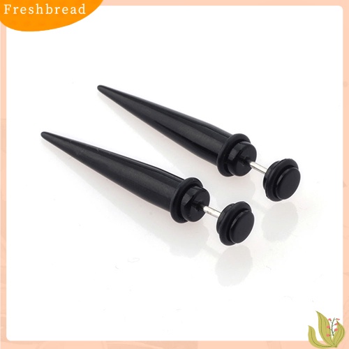 &lt; Freshbread &gt; 2Pcs Unisex Punk Telinga Palsu Cheater Tandu Rivet Taper Plug Tunnel Gauges