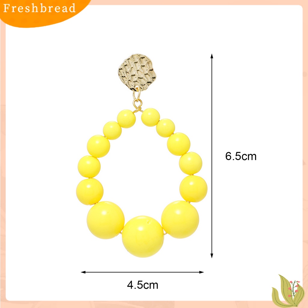 &lt; Freshbread &gt; 1pasang Anting Pejantan Bola Warna Vibrant Tekstur Berlebihan Full Color Daily Wear Manik-Manik Plastik Wanita Stud Earrings Pakaian Sehari-Hari