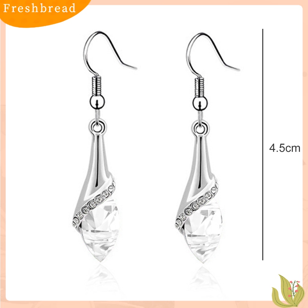 &lt; Freshbread &gt; 1pasang Anting Liontin Berkilau Gaya Sederhana Bentuk Kreatif Elegan Warna Vibrant Hias Alloy Permata Imitasi Tetesan Air Wanita Anting Menjuntai Untuk Wanita