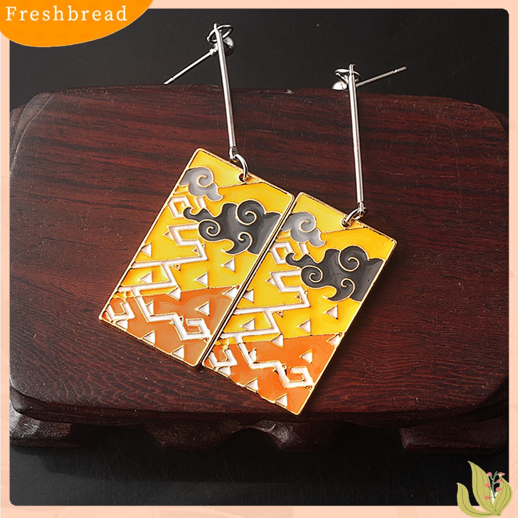 &lt; Freshbread &gt; Demon Slayer Ghost Blade Pendant Anime Ear Stud Earclip Anting Perhiasan Cosplay