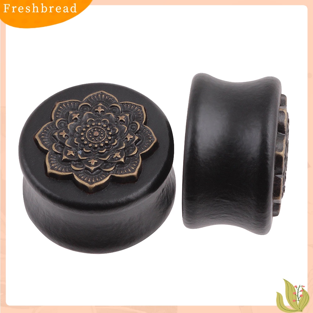 &lt; Freshbread &gt; 1Pc Vintage Lady Mandala Bunga Ganda Berkobar Telinga Expander Plug Piercing Perhiasan