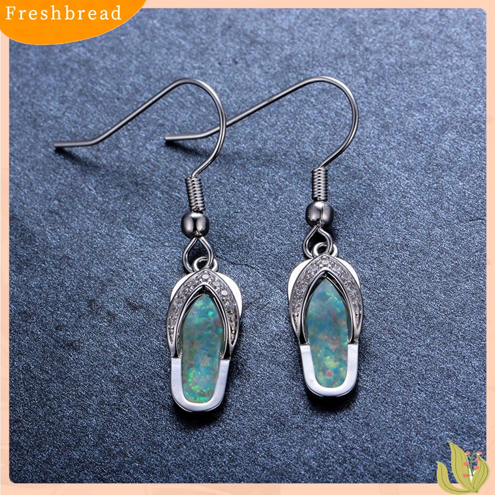 < Freshbread > Musim Panas Pantai Wanita Berlian Imitasi Sandal Jepit Liontin Kait Anting Perhiasan Hadiah