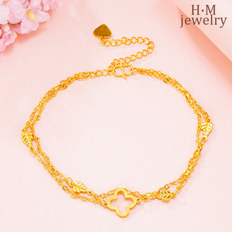 Gelang Kaki Fashion Emas 18K Kadar Tinggi Mewah Ringan2023Baru