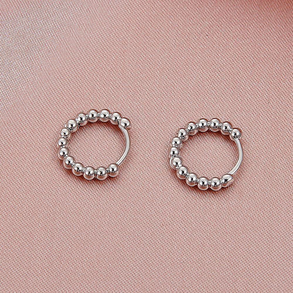 Mxbeauty Wanita Anting Hoop Trendi Halus Stud Earrings Niche Desain Fashion Perhiasan Gadis Hadiah Manik-Manik Pembukaan Cincin