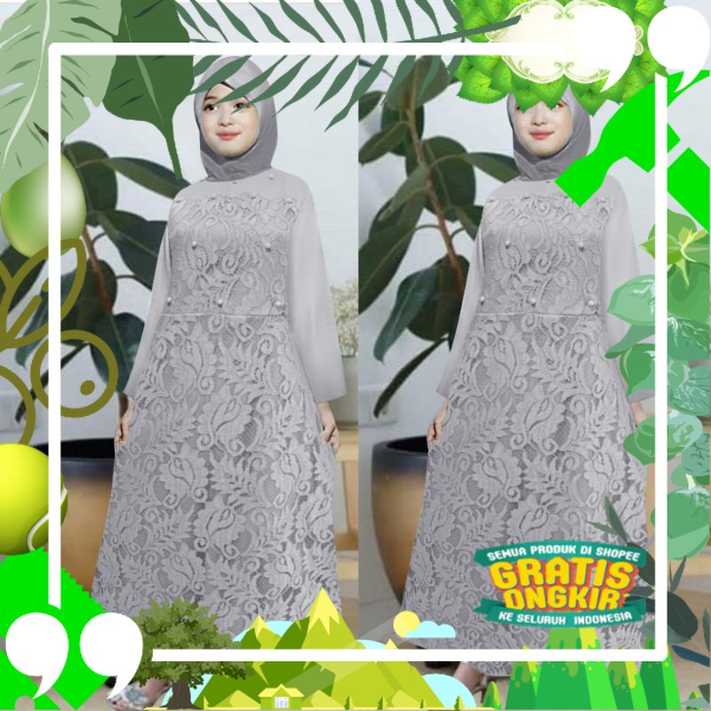 BAJU DRESS GAMIS KID KIDS ANAK WANITA PEREMPUAN MUSLIM BRUKAT BROKAT BUNGA IMPORT PREMIUM PESTA KOND