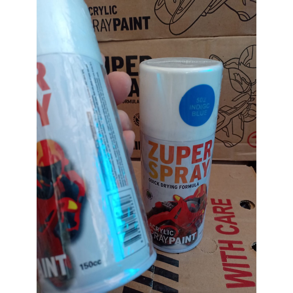 Zuper Spray Paint Pilok Pilox Warna Indigo Blue / Biru (P 502) 150cc/150ml